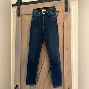 Zara High Waisted Skinny Jeans, Blue, Size 2